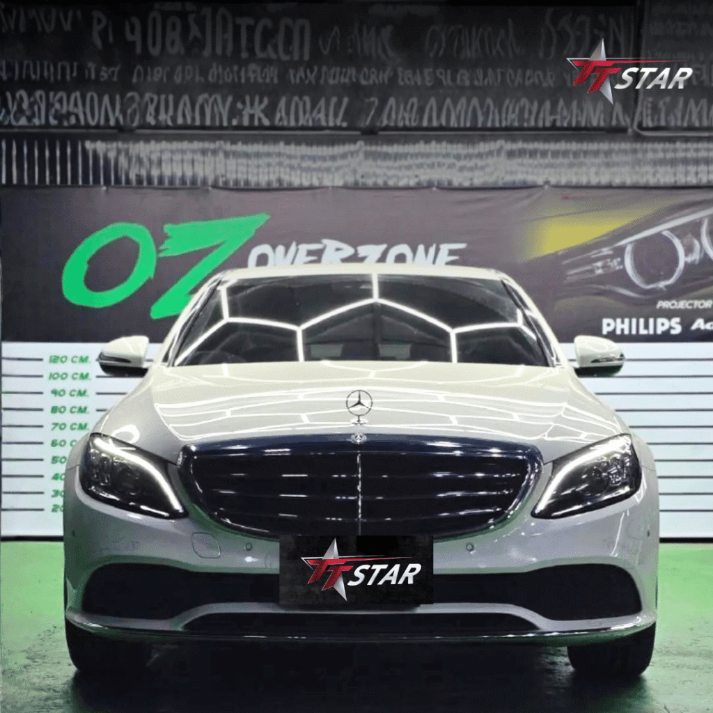 รีวิว อัพเกรดไฟหน้ารถยนต์ BENZ OVERZONE AUTOCAR ลาดกระบัง