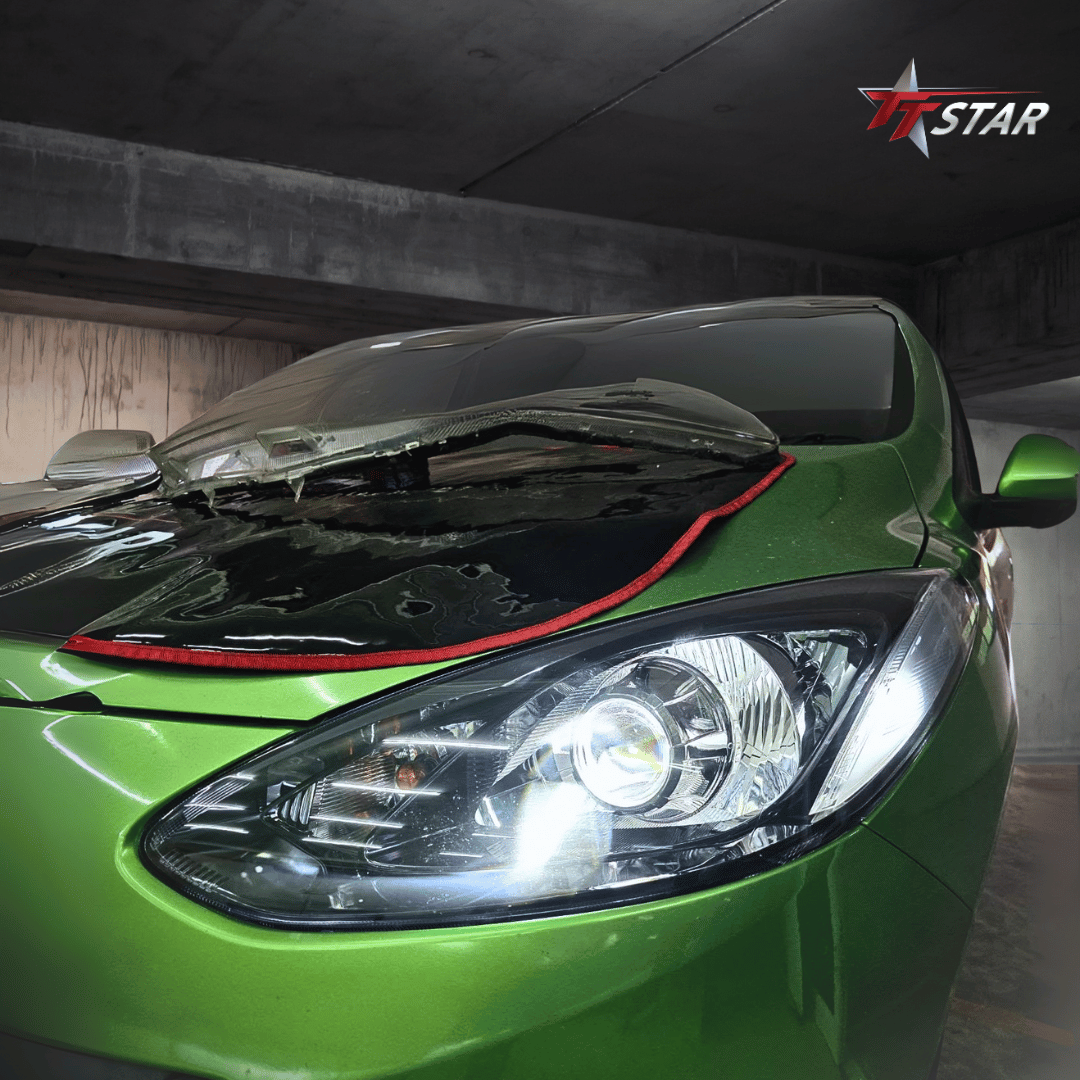 รีวิว อัพเกรดไฟหน้ารถยนต์ MAZDA 2 นครยนต์ออโตซาวด์ นครปฐม