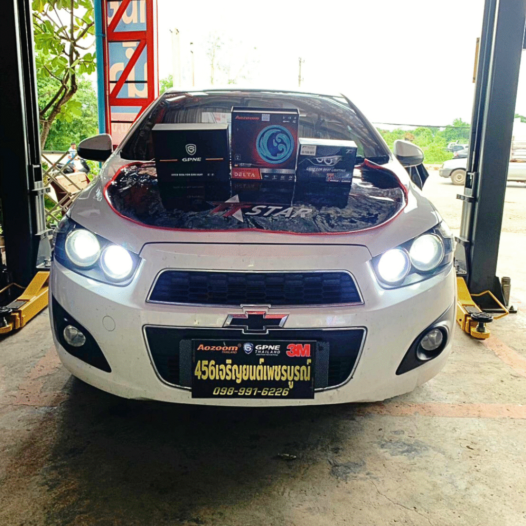 รีวิว ติดตั้งไฟหน้ารถยนต์ CHEVROLET 456 เจริญยนต์ เพชรบูรณ์