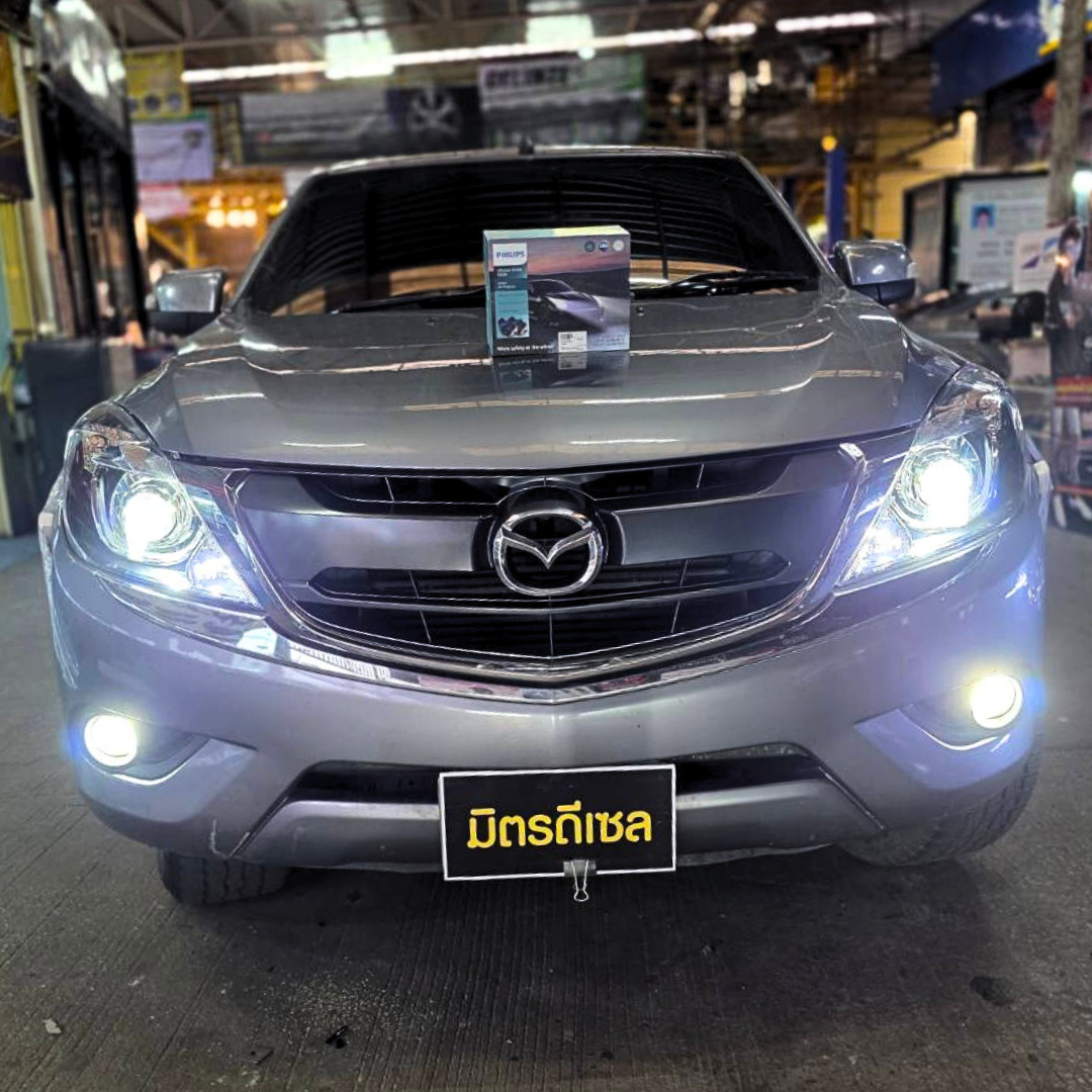 รีวิว อัพเกรดไฟหน้ารถยนต์ MAZDA มิตรดีเซล กำแพงเพชร