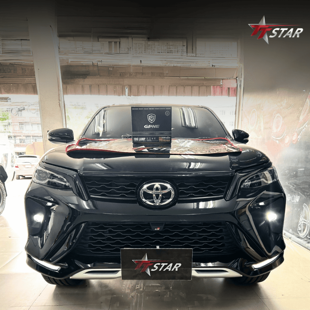 รีวิว อัพเกรดไฟหน้ารถยนต์ TOYOTA FORTUNER เก่งประดับยนต์ ตรัง