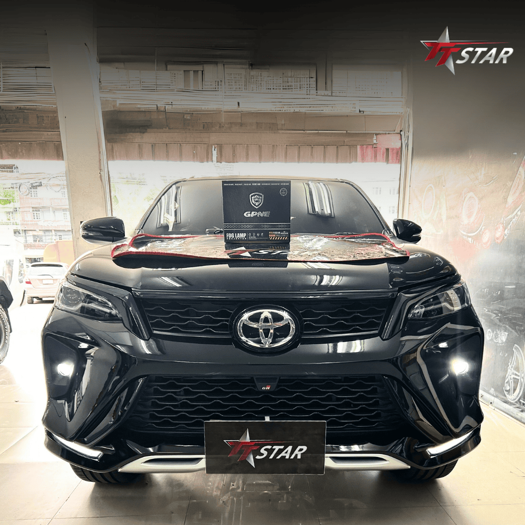 รีวิว อัพเกรดไฟหน้ารถยนต์ TOYOTA FORTUNER เก่งประดับยนต์ ตรัง