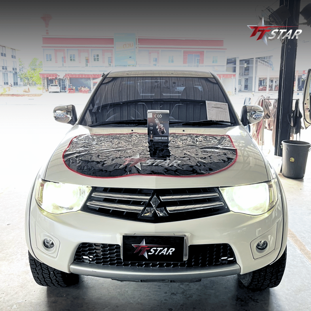 รีวิว ติดตั้ง อัพเกรด อัปเกรดไฟหน้า รถยนต์ MITSUBISHI ไอเดีย แอร์แอนด์ซาวด์