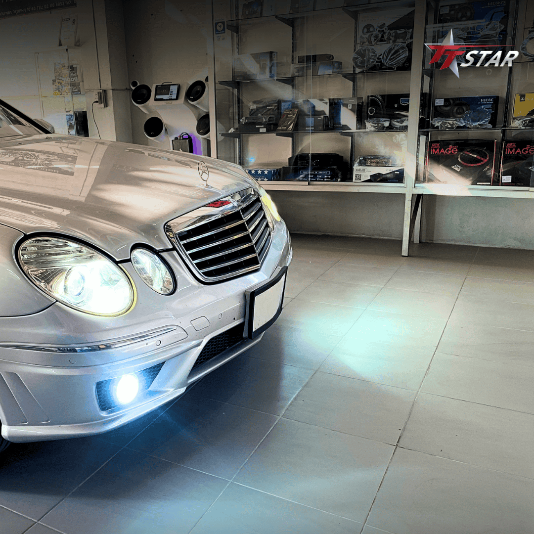 รีวิว อัพเกรดไฟหน้ารถยนต์ MERCEDES BENZ E350 W211 ชัชคาร์ ออดิโอ อุดรธานี