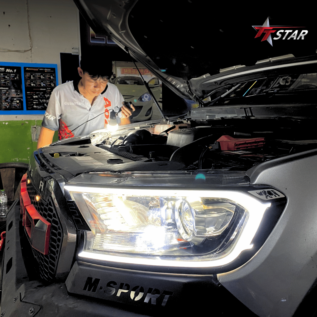 รีวิว อัพเกรดไฟหน้ารถยนต์ FORD ชัชคาร์ ออดิโอ อุดรธานี