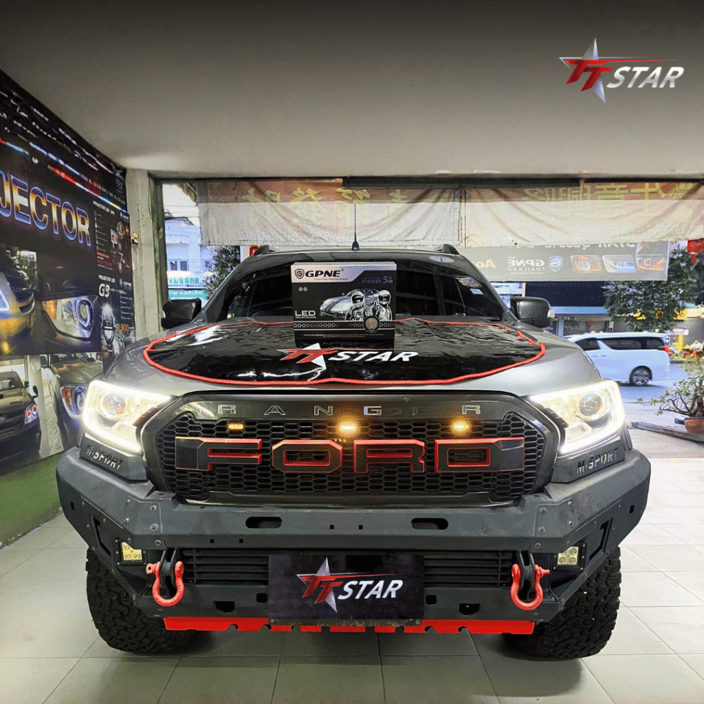 รีวิว อัพเกรดไฟหน้ารถยนต์ FORD ชัชคาร์ ออดิโอ อุดรธานี