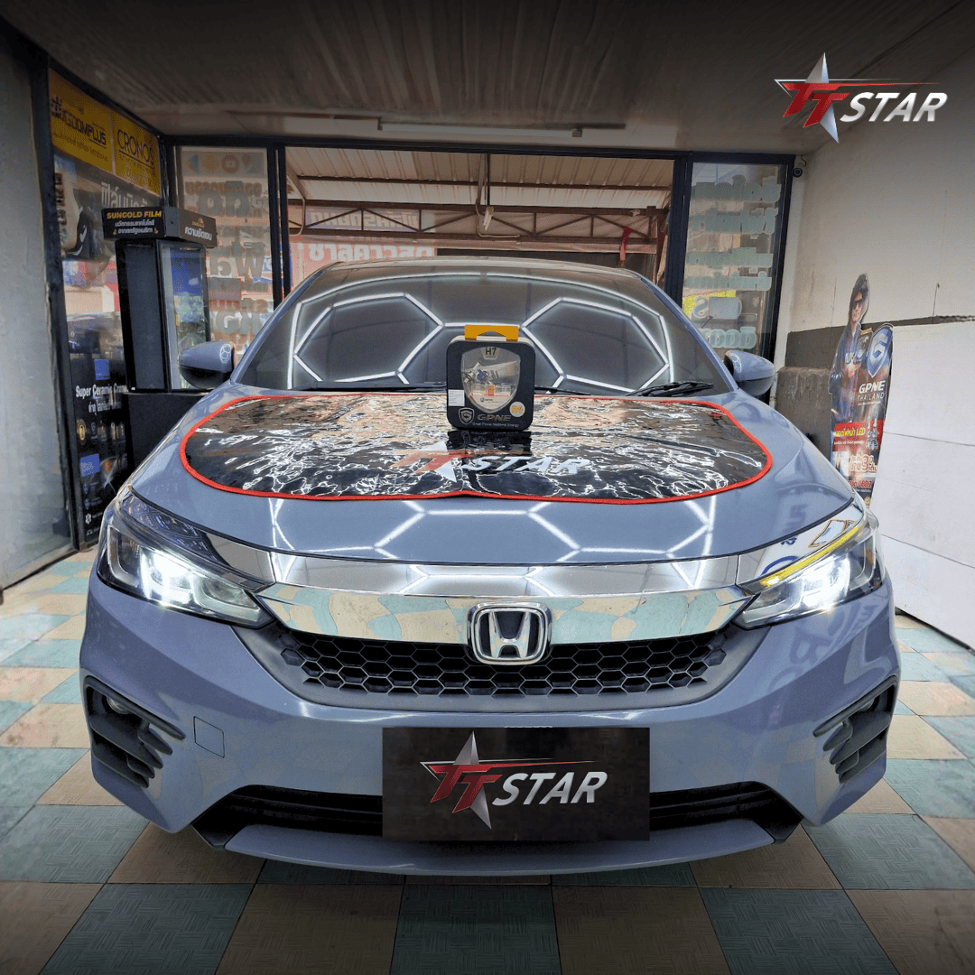 รีวิว อัพเกรดไฟหน้ารถยนต์ HONDA CITY เมืองประดับยนต์ กระบี่