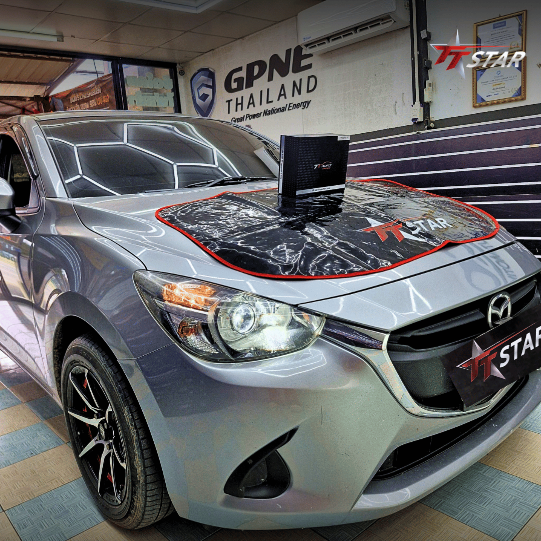 รีวิว อัพเกรดไฟหน้ารถยนต์ MAZDA เมืองประดับยนต์ กระบี่