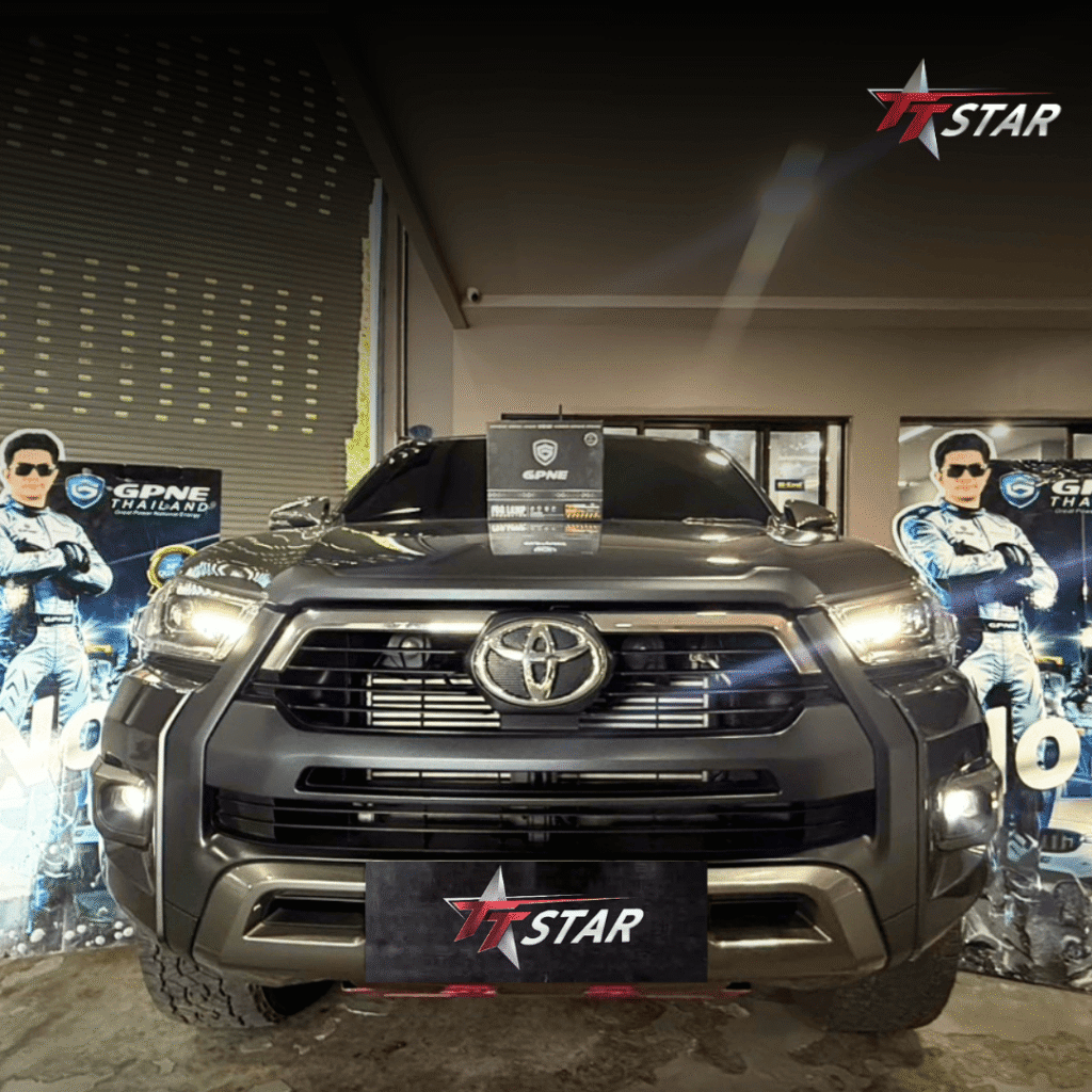 รีวิว อัพเกรดไฟหน้ารถยนต์ TOYOTA HILUX REVO ห้องกี่ประดับยนต์ ภูเก็ต
