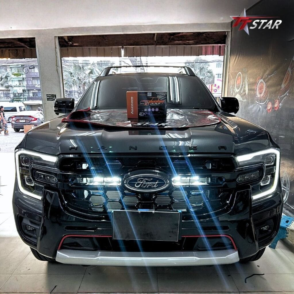 รีวิวติดตั้งไฟหน้ารถยนต์ AOZOOM EX4 กับ รถ FORD Next Gen Ranger 2023 - TT Auto Xenon พัทยา