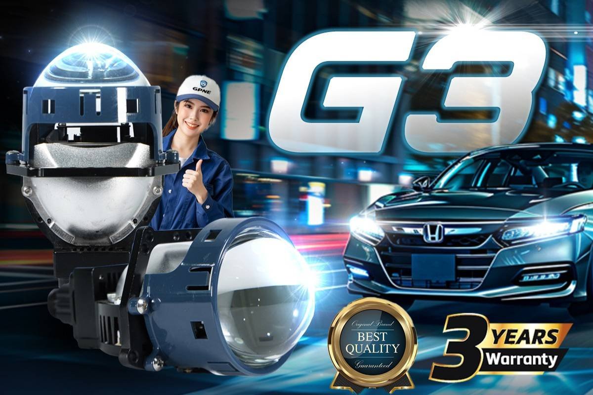 Warranty GPNE G3 GPNE G3 Projector Bi-LED นวัตกรรมไฟหน้าพรีเมียม สว่างคมชัดระดับโลก มาตรฐานที่คนรักรถไว้วางใจ