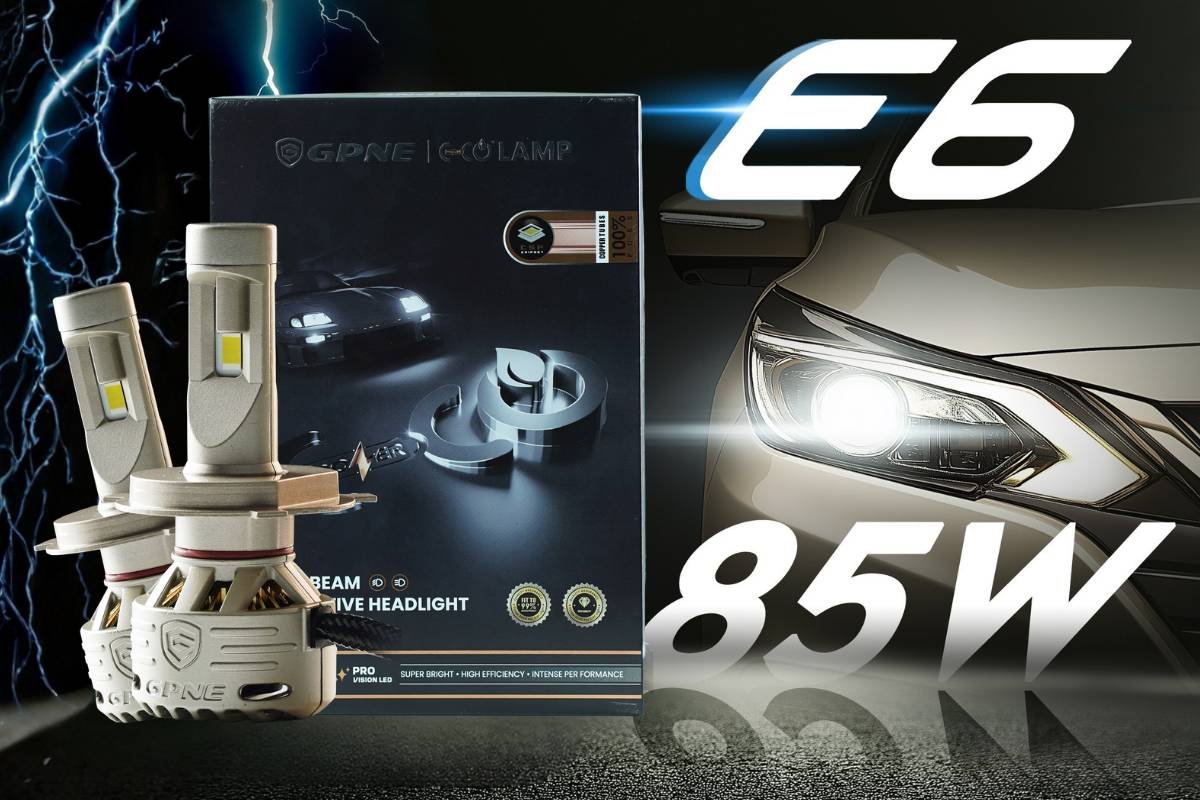 หลอดหน้าไฟ LED GPNE E6 รุ่นโปร พลังแสงระดับพรีเมียม สว่าง แรง ทะลุทุกขีดจำกัดความมืด