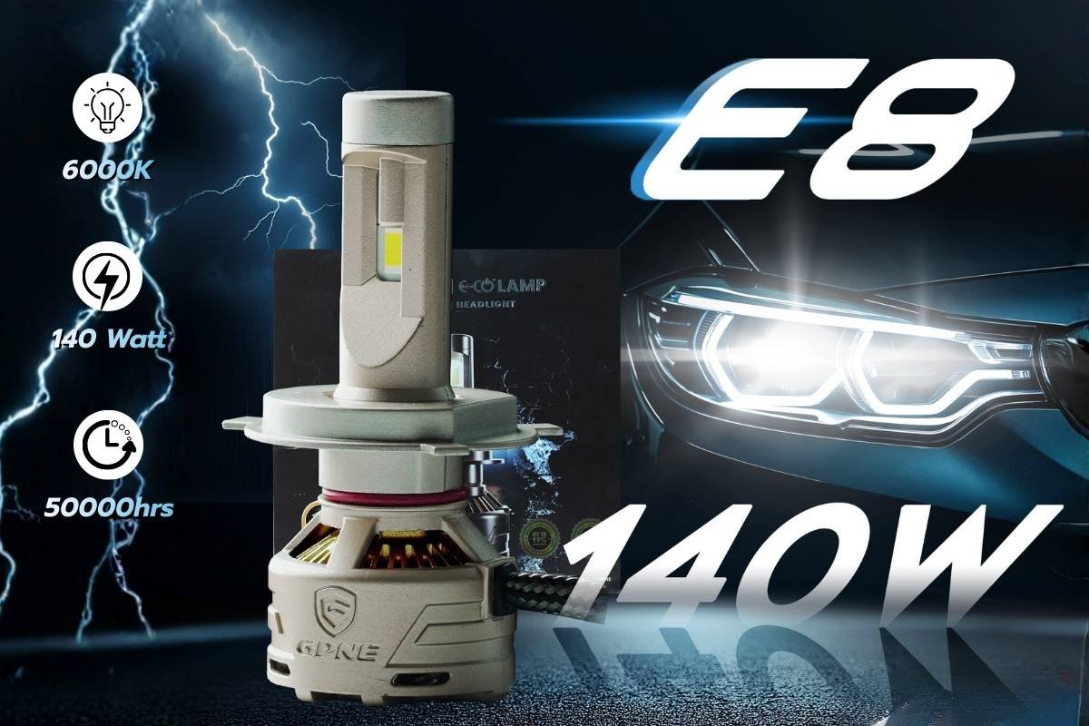 GPNE E8 ที่สุดแห่งขีดจำกัดหลอดไฟหน้า LED พลังแสงระดับ Super Flagship สว่างเหนือชั้นในทุกมิติ