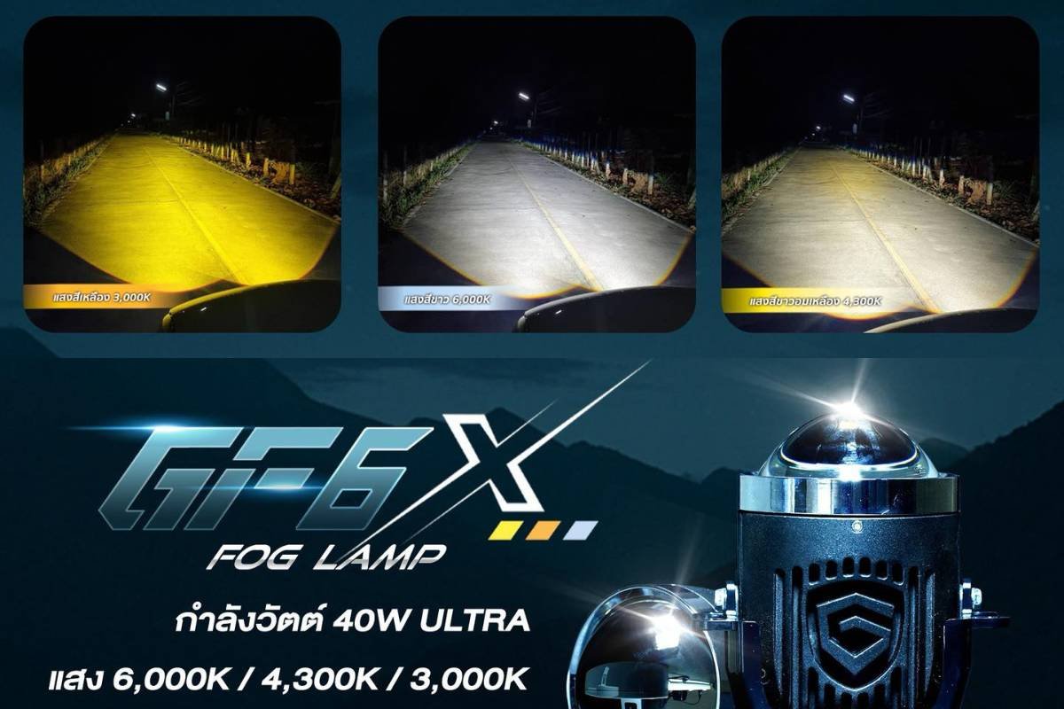 GF6X โปรเจกเตอร์ตัดหมอก Bi-LED พลังแสง X-treme สว่างเข้ม คมชัด ทะลุทุกขีดจำกัดความมืด