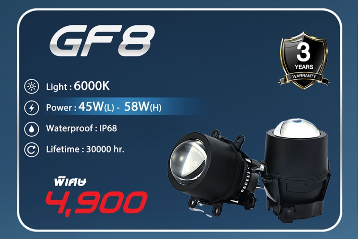 GPNE GF8 Fog Light_2 GPNE GF8 ไฟตัดหมอก Bi-LED 58W สว่างเข้ม คัทออฟคมกริบ รับประกันยาวนาน 3 ปี