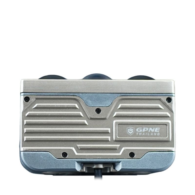 GPNE GS3P ด้านหลังตัวโคม แสดงโครงสร้างฮีตซิงก์อลูมิเนียม