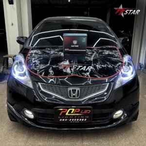 Honda Jazz GE ติดตั้งไฟหน้า GPNE GS50 มุมหน้ารถ