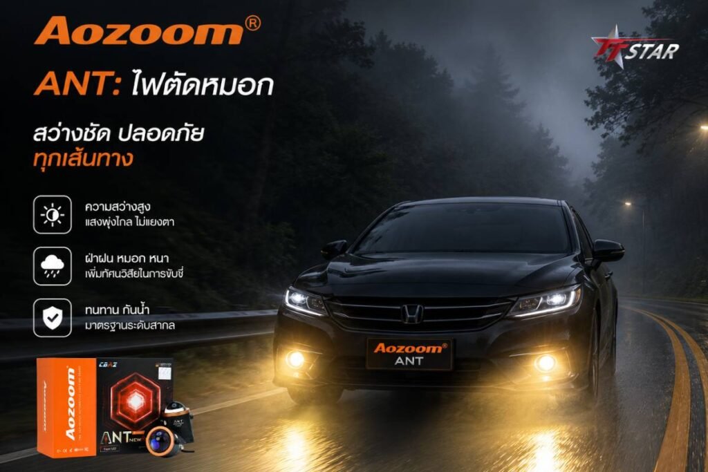 Review AOZOOM ANT มดตัวจี๊ดไฟตัดหมอก Bi-LED 3 สีในดวงเดียว
