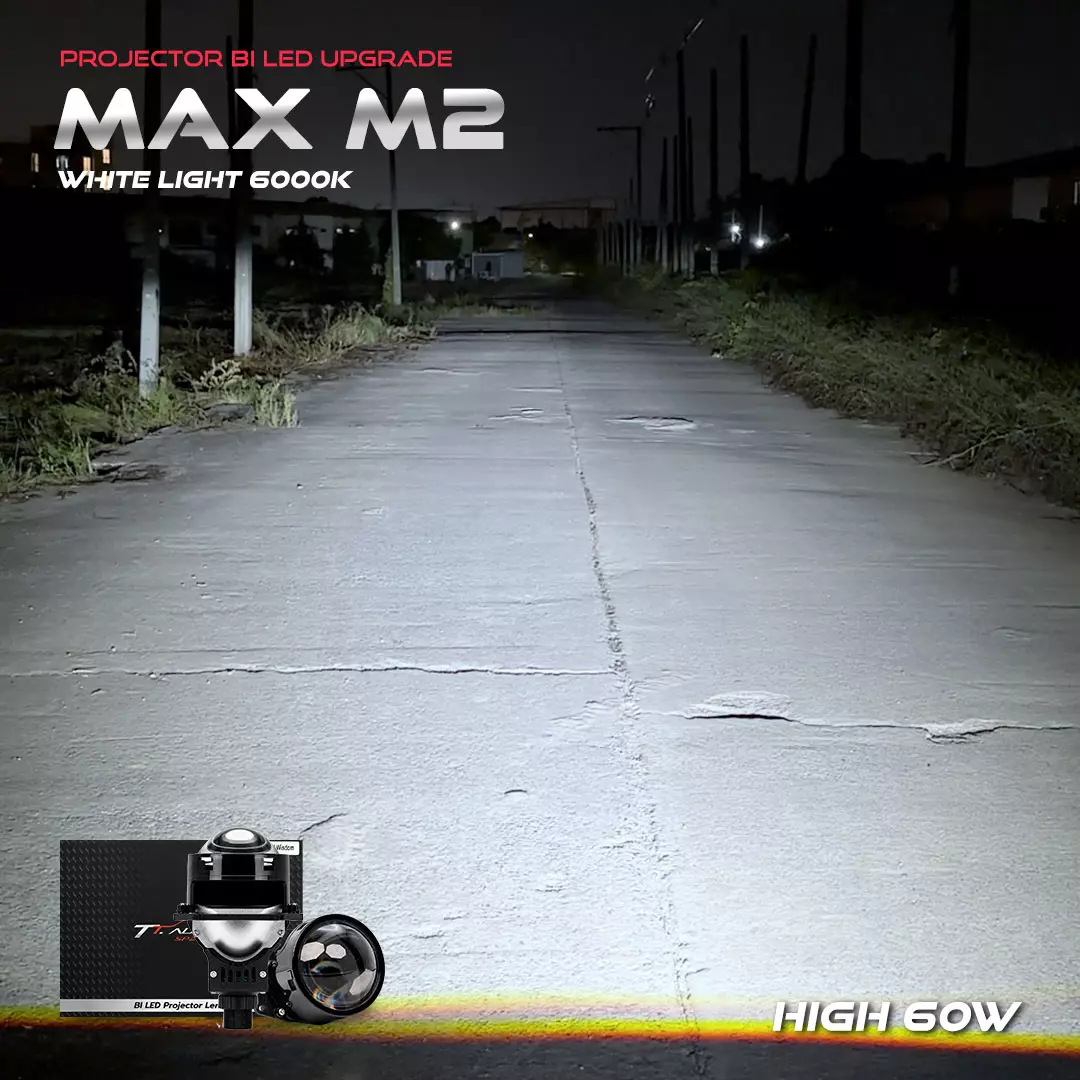 PROHD MAX M2 | ไฟโปรเจคเตอร์ BI-LED 50-60W แสงขาว 6000K รับประกัน 18 เดือน
