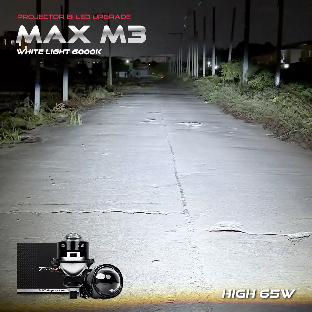 PROHD MAX M3 | ไฟโปรเจคเตอร์ BI-LED 55-65W แสงขาว 6000K รับประกัน 2 ปี
