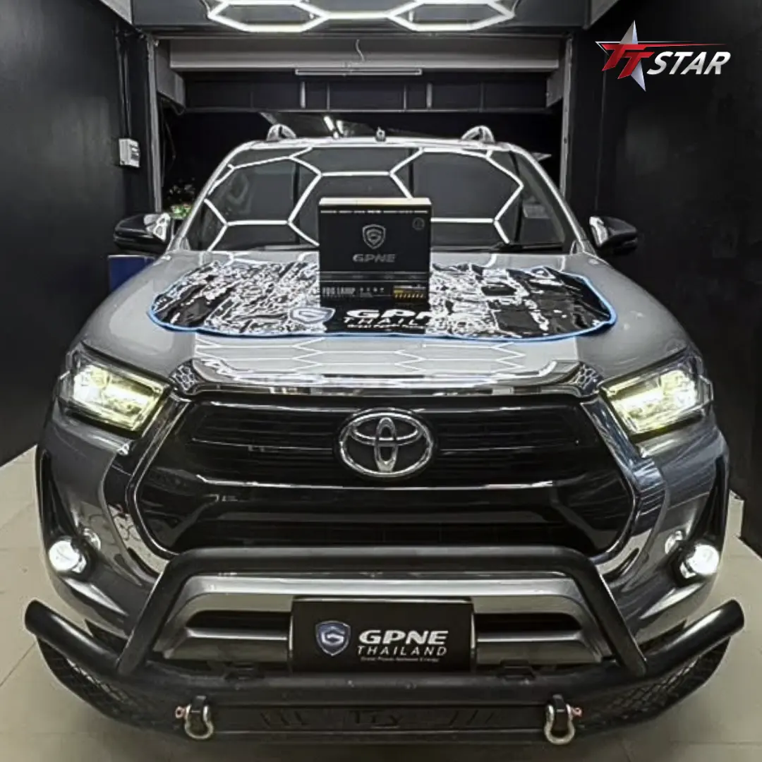 ติดตั้งไฟหน้า TOYOTA HILUX REVO PRERUNNER ด้วย GPNE GF40X 3 สี