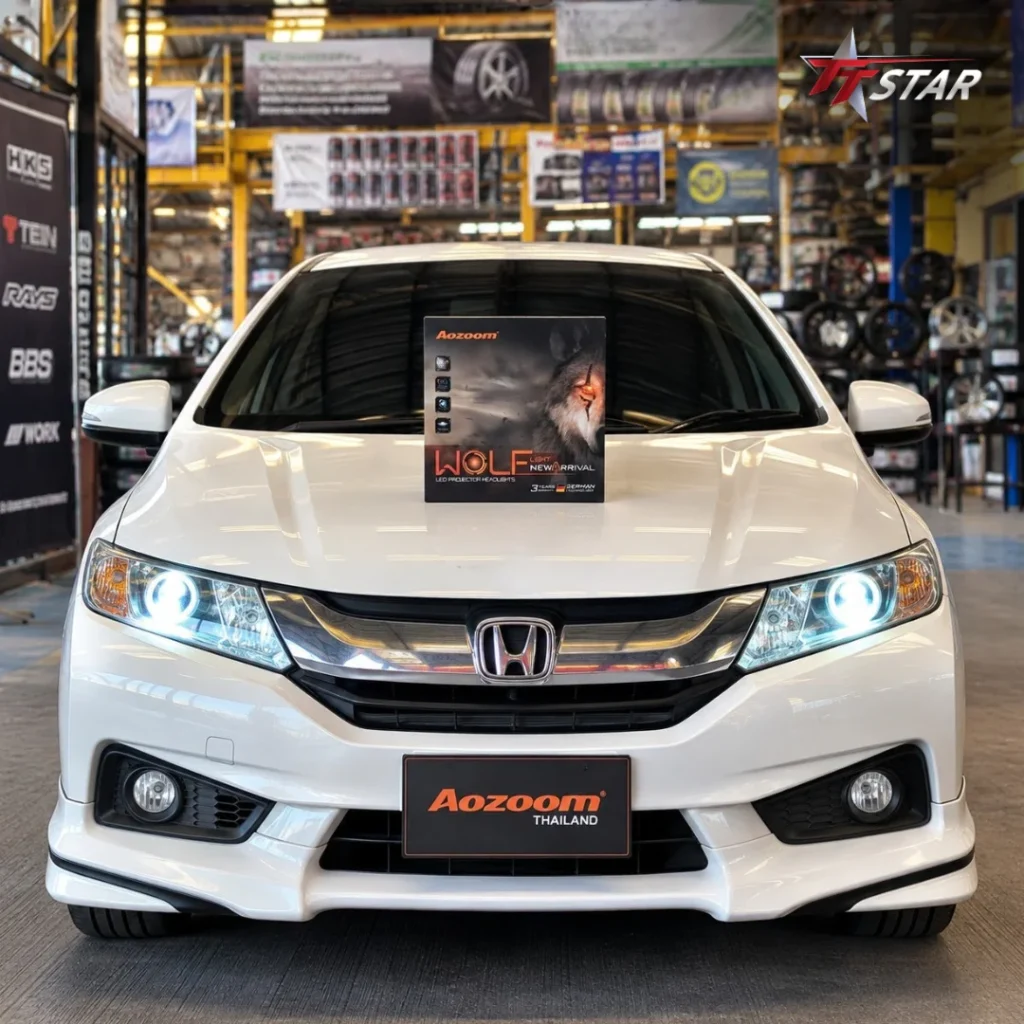 ติดตั้งไฟหน้า HONDA CITY ด้วย AOZOOM WOLF