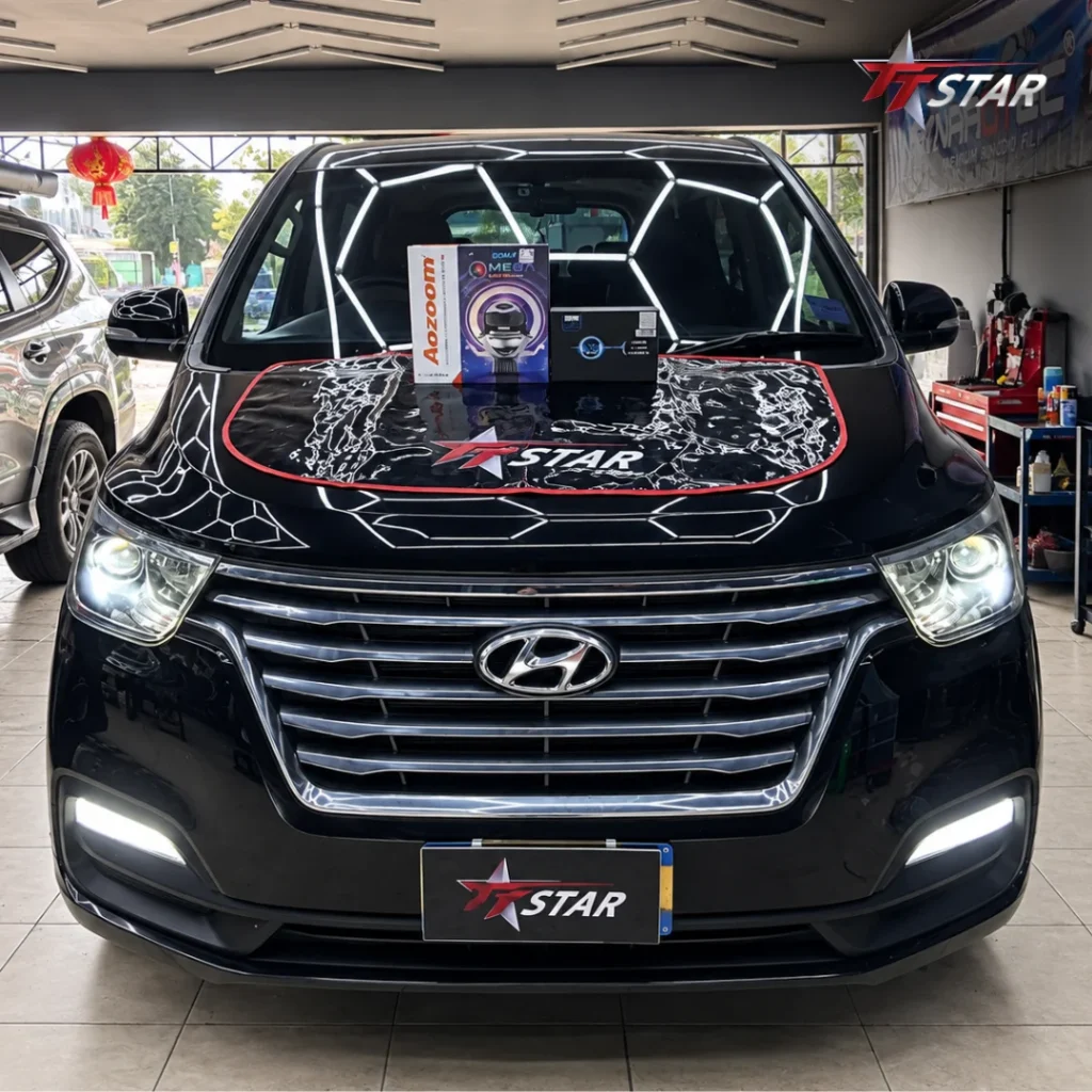 ติดตั้งไฟหน้า HYUNDAI H-1 ด้วย AOZOOM DOMAX OMEGA
