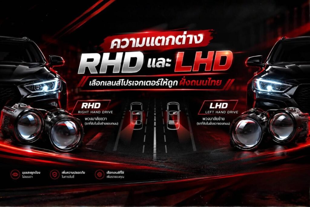 ความแตกต่างระหว่าง RHD และ LHD การเลือกเลนส์โปรเจกเตอร์ให้ตรงกับระบบขับขี่พวงมาลัยขวา (RHD)
