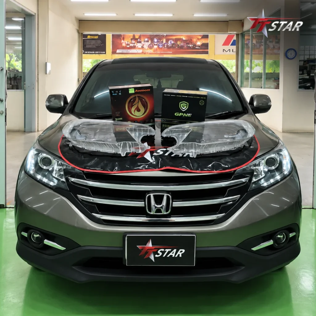 ติดตั้งไฟหน้า HONDA CR-V ด้วย AOZOOM EMBER - นครยนต์ออโต้ซาวด์ นครปฐม
