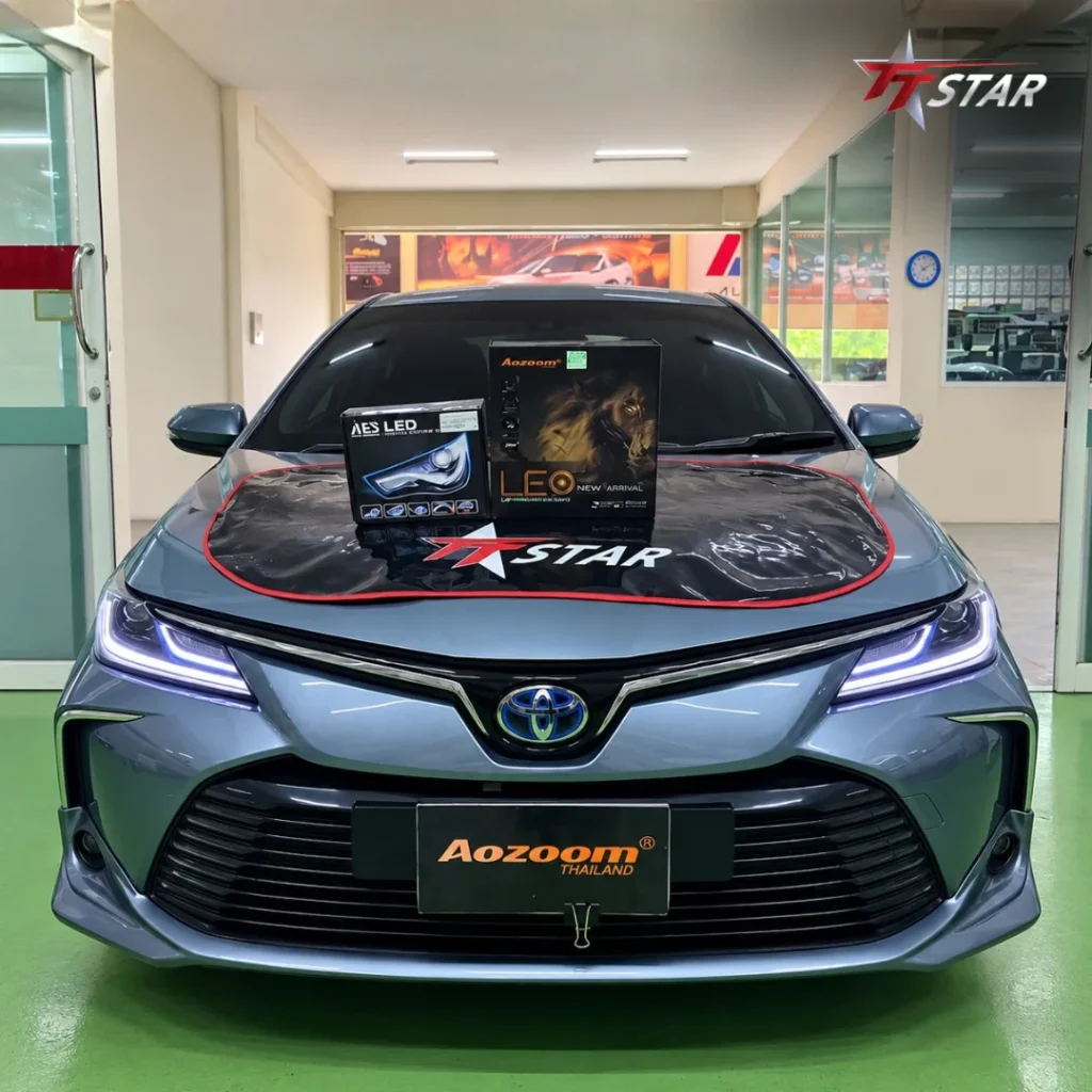 ติดตั้งไฟหน้า TOYOTA COROLLA ALTIS ด้วย AOZOOM LEO - นครยนต์ออโต้ซาวด์ นครปฐม